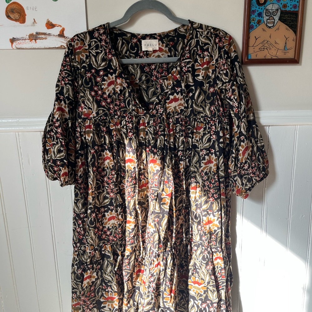 block print mini dress size XS Maelu designs